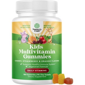 Kids Multivtamins Gummies, Assorted Fruit Flavors, Nature's Craft, 180ct - 1 of 4