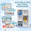 Vynxaria Qaba Children's Toy Organizer - Toy Storage with 3 Bins and Cute Animal Design for Kids 3+ Years Old in White - 3 of 4