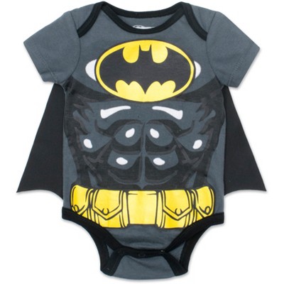 DC Comics Justice League Batman Baby Cosplay Bodysuit and Cape Newborn to Infant
