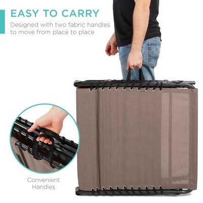 Warm Taupe Powder-Coated Steel Folding Outdoor Chaise Lounge Chair