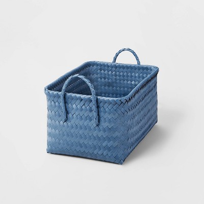 Small Woven Rectangle Storage Basket Blue - Brightroom™