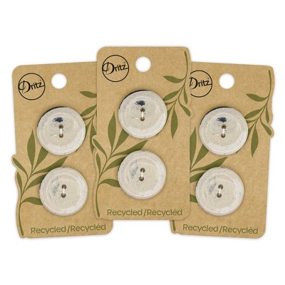 Dritz 25mm Recycled Hemp Round Buttons: Multicolor Sewing Fasteners, 6 Pieces, Plastic Material