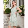 Allegra K Women's Floral Flutter Sleeves V Neck Smocked Ruffle Sundresses - 2 of 4