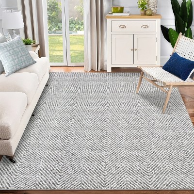 Garvee Large Area Rugs, Modern Fish-bone Pattern Washable Rugs