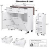 Grungis 47.2" Kitchen Island Cart with Removable Side Racks & 2 Drawers,Kitchen Island on Wheels with Towel Rack,Island Table for Kitchen - 3 of 4