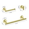 3-Pieces Bathroom Hardware Accessories Set - Towel Bar, Toilet Paper Holder, Robe Towel Hooks - 2 of 4
