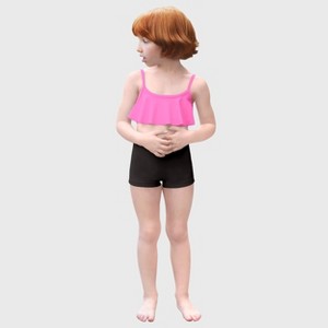 City Threads Girls UPF 50+ Flounce Bikini Top - USA-Made - 1 of 4