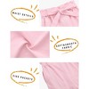 Girls High Waist Paper Bag Pants Belted Waist Tapered Pants Bow Deco Pants with Pocket,Pink - 160 - 3 of 4