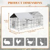Metal Chicken Coop, Portable Chicken Run with Waterproof UV-Resistant Cover, Outdoor Poultry Cage for Backyard/Farm, for Chickens Rabbits Ducks - 2 of 4