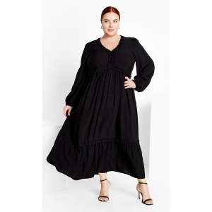 Women's Plus Size Gaia Dress - black | CITY CHIC - 1 of 4