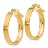 Black Bow Jewelry 3mm, 14k Yellow Gold Polished Round Hoop Earrings, 18mm (11/16 Inch) - 2 of 4