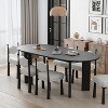 SpassWay 30"H Oval Wood Dining Table Kitchen Table Conference Table with 4 Legs - 2 of 4