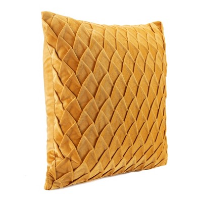 Golden Gem Textured Velvet 18" x 18" Throw Pillow Cover