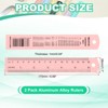 Unique Bargains Aluminum Alloy Rulers with Centimeters Millimeters Inches and Conversion Table 2 Pcs - 2 of 4