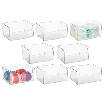 mDesign Plastic Stackable Closet Storage Organizer Bin Containers