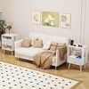 Dolonm 2 Pack Modern Nightstand with Charging Station, Bedside Tables with LED Light and Fabric Drawers,2-Layer Drawer - 2 of 4