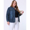 Agnes Orinda Women's Plus Size Outerwear Zip Closure Drawstring Denim Jacket - 3 of 4