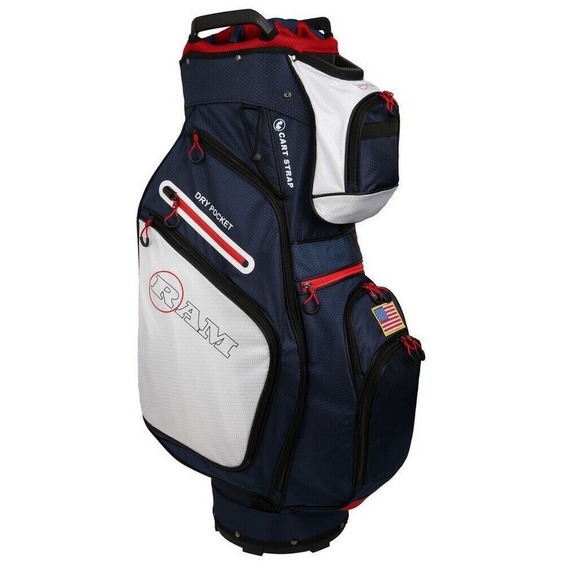 Ram Golf FX Deluxe Golf Cart Bag with 14 Way Dividers USA Flag, 2 of 5