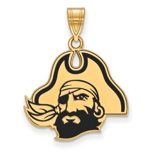 Black Bow Jewelry 14k Yellow Gold Plated Sterling Silver East Carolina Pirates NCAA Large Pendant - 1 of 3