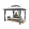 11 x 11 Feet Outdoor Gazeb with Mosquito Netting Outdoor Canopy Shelter with Double Roof - 3 of 4