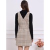 Allegra K Women's V Neck Gingham Check Pinafore Overalls Suspenders Plaid Print Dress - 4 of 4