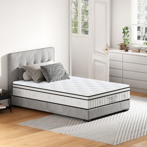 Chic Crate 10"-12" Hybrid Mattress in a Box – Gel Memory Foam & Pocket Coil, Cooling, Medium Firm, Motion Isolation - 1 of 4