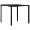 vidaXL Square Coffee Table with High-Density Polyethylene and Steel - Outdoor Patio Furniture - Modern Design and Lightweight - Black - 2 of 4