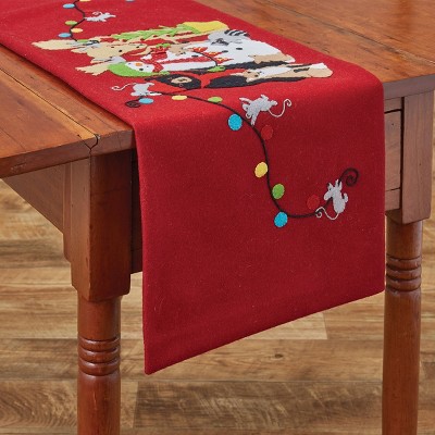 Park Designs Northwoods Felt Table Runner - 36''L - Red