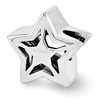 Black Bow Jewelry Sterling Silver with Crystals Reversible Star Bead Charm, 10mm - 2 of 4