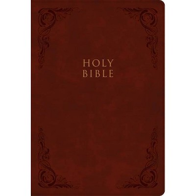KJV Super Giant Print Reference Bible, Burgundy Leathertouch, Indexed - Large Print by  Holman Bible Staff (Leather Bound)