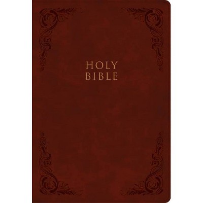 KJV Super Giant Print Reference Bible, Burgundy Leathertouch, Indexed - Large Print by  Holman Bible Staff (Leather Bound)