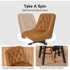 JUJABU 26"H Swivel Bar Stools Set of 2, with Backs, Upholstered and Solid Wood Legs - 3 of 4