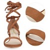 Allegra K Women's Solid Open Toe Lace Up Padded Insole Mid Chunky Heeled Sandals - 2 of 4