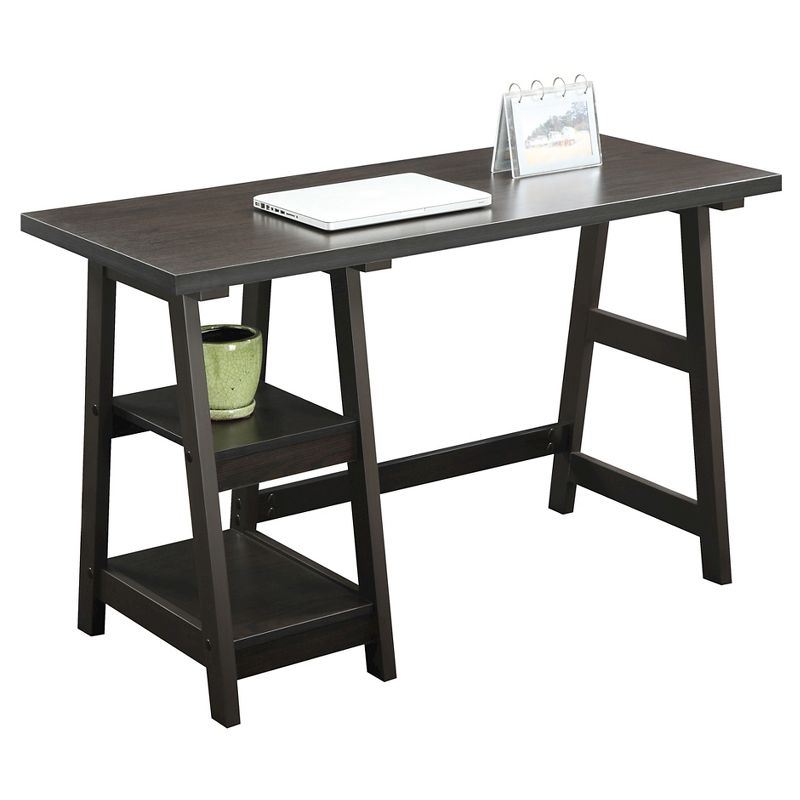 Breighton Home Trinity Trestle Style Desk with Built-In Shelves, 3 of 8