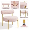 Yaheetech Set of 2 Boucle Fabric Accent Chair with Gold Metal Legs for Living Room, Bedroom, Lounge - 4 of 4