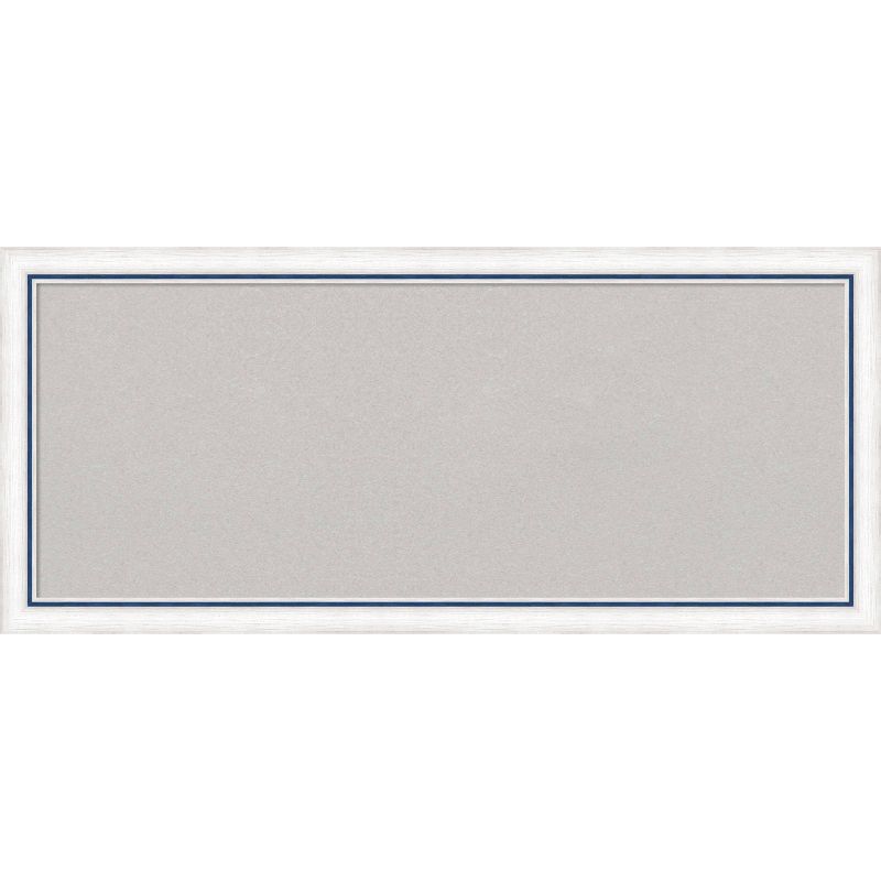 32&#34;x14&#34; Morgan Wood Frame Gray Cork Board White/Blue - Amanti Art, 1 of 12
