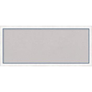 32"x14" Morgan Wood Frame Gray Cork Board White/Blue - Amanti Art