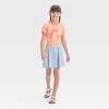 Girls' Short Sleeve Rainbow Graphic T-Shirt - Cat & Jack™ Peach Orange - 4 of 4