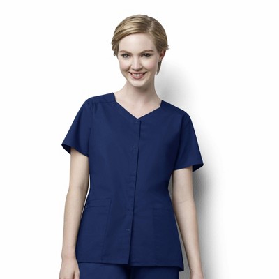 Wink WonderWORK Women's Short Sleeve Snap Front Scrub Top