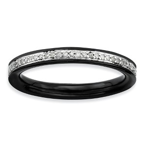 Black Bow Jewelry 2.25mm Black Plated Sterling Stackable 1/5 Cttw HI/I3 Diamond Band - 1 of 4