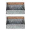 14" x 8" (Set of 2) Gramer Metal Wall Pocket Organizer Set Brown - Kate & Laurel All Things Decor: Office & Desk Storage - 2 of 4