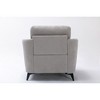 Woven Fabric Chair with Tufted Cushion, Pocket Coil Seating and Metal Legs for Living Room - 4 of 4