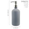 Cornucopia Brands 16oz Gray Pump Bottles 2pk; Gray Coated Glass Soap Dispenser Pump Bottles for Lotion, Hand Care & Liquid Soap - 3 of 4
