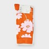 Women's Floral 3pk Crew Socks - A New Day™ Orange/Pink/Ivory 4-10: Tagless, Smooth Toe Seams - 2 of 3