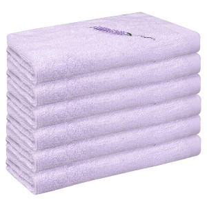 Unique Bargains Bathroom Hotel Spa Highly Absorbent Low Linting Cotton Washcloths 13" x 13" - 1 of 4