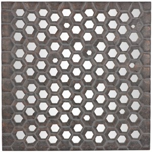 Wooden Coral Handmade Inspired Wall Decor with Mirror Backing Gray - Olivia & May - 1 of 4