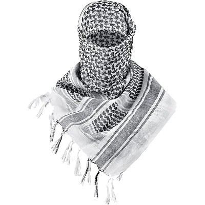 Fisfet Scarf Military Shemagh Tactical Desert Keffiyeh Head Neck Scarf Arab Wrap with Tassel for Men Women