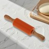 Unique Bargains Rolling Pin Small Silicone Solid Wood 1 Pc - 2 of 4