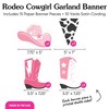 Big Dot of Happiness Rodeo Cowgirl Garland Banner, Pink Western Party Decorations Banner, 30 Feet of Cord, 15 Double-Sided Pink Cowgirl Hat, Boots, - 4 of 4