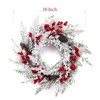 Snow Flocked Christmas Wreath, Apples Pine Cones Berries, Holiday Front Door Indoor Outdoor Winter Decor - 2 of 4